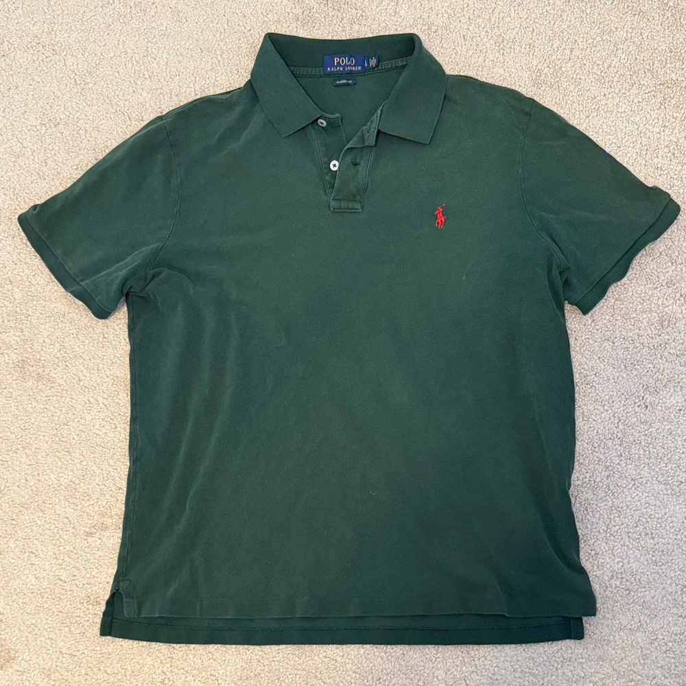 LAST CALL Polo by Ralph Lauren Men's Dark Green Polo Shirt Size Large